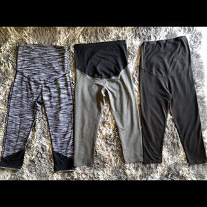 3 Maternity Leggings - Capri Cut- Size Medium